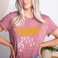 Scary Key Signature Boo Music Halloween Musician Teacher Men Women Women's Heather T-Shirt Heather Mauve