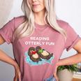 Sea Otter Book Reading Shirt For Bookworm Teachers Women's Heather T-Shirt Heather Mauve Sea Otter Book Reading Shirt For Bookworm Teachers Women's Heather T-Shirt Heather Mauve