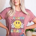 Second Grade Teachers Boys Girls Smile Face 2nd Grade Team Women's Heather T-Shirt Heather Mauve