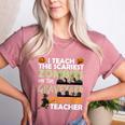 Social Studies Teacher Teach Scariest Zombies On Graveyard For Men Women Women's Heather T-Shirt Heather Mauve Social Studies Teacher Teach Scariest Zombies On Graveyard For Men Women Women's Heather T-Shirt Heather Mauve