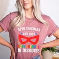 SPED Teacher Are Just Superheroes Disguise Special Education Women's Heather T-Shirt Heather Mauve SPED Teacher Are Just Superheroes Disguise Special Education Women's Heather T-Shirt Heather Mauve