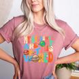 My Students Are Out Of This World Space Groovy Teacher Women's Heather T-Shirt Heather Mauve