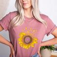 Sunflower Puzzle Pieces Autism Awareness For Mom Teacher For Women Women's Heather T-Shirt Heather Mauve