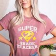 Super 2nd Grade Teacher Hero Women's Heather T-Shirt Heather Mauve