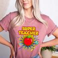 Superhero Teacher Appreciation Teaching Tee Women's Heather T-Shirt Heather Mauve