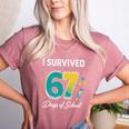 I Survived 67 Days Of School Teachers Students Meme Women's Heather T-Shirt Heather Mauve I Survived 67 Days Of School Teachers Students Meme Women's Heather T-Shirt Heather Mauve