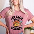 Lets Tacos Bout Science Scientist Teacher Women's Heather T-Shirt Heather Mauve