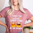 I Teach The Cutest Candy Corn In The Bunch Teacher Halloween Women's Heather T-Shirt Heather Mauve I Teach The Cutest Candy Corn In The Bunch Teacher Halloween Women's Heather T-Shirt Heather Mauve