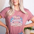 I Teach The Cutest Little Dolphins Cute Animal Teacher Women's Heather T-Shirt Heather Mauve I Teach The Cutest Little Dolphins Cute Animal Teacher Women's Heather T-Shirt Heather Mauve
