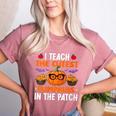 I Teach The Cutest Pumpkins In The Patch Halloween Teacher Women's Heather T-Shirt Heather Mauve I Teach The Cutest Pumpkins In The Patch Halloween Teacher Women's Heather T-Shirt Heather Mauve