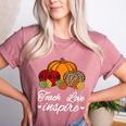 Teach Love Inspire Autumn Fall Plaid Leopard Pumpkin Teacher For Men Women Kids Women's Heather T-Shirt Heather Mauve Teach Love Inspire Autumn Fall Plaid Leopard Pumpkin Teacher For Men Women Kids Women's Heather T-Shirt Heather Mauve