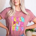Teach Love Inspire Preppy Back To School Teacher Women Women's Heather T-Shirt Heather Mauve Teach Love Inspire Preppy Back To School Teacher Women Women's Heather T-Shirt Heather Mauve