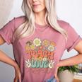Teach Love Inspire Retro Groovy Daisy Back To School Teacher For Men Women Kids Women's Heather T-Shirt Heather Mauve Teach Love Inspire Retro Groovy Daisy Back To School Teacher For Men Women Kids Women's Heather T-Shirt Heather Mauve