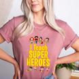 I Teach Super Heroes Comic Book Hero Teacher School Women's Heather T-Shirt Heather Mauve
