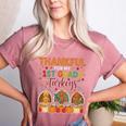 Teach Thanksgiving Teacher Thankful For My 1st Grade Turkeys Women's Heather T-Shirt Heather Mauve Teach Thanksgiving Teacher Thankful For My 1st Grade Turkeys Women's Heather T-Shirt Heather Mauve