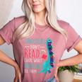 Teacher Dinosaurs Didnt Read Look What Happened Book Reading Women's Heather T-Shirt Heather Mauve Teacher Dinosaurs Didnt Read Look What Happened Book Reading Women's Heather T-Shirt Heather Mauve