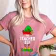 Teacher Elf Matching Family Christmas Women Men Women's Heather T-Shirt Heather Mauve Teacher Elf Matching Family Christmas Women Men Women's Heather T-Shirt Heather Mauve