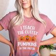 Teacher Halloween I Teach The Cutest Pumpkins In The Patch Women's Heather T-Shirt Heather Mauve Teacher Halloween I Teach The Cutest Pumpkins In The Patch Women's Heather T-Shirt Heather Mauve