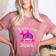 Teacher Shark Female Teacher Women's Heather T-Shirt Heather Mauve Teacher Shark Female Teacher Women's Heather T-Shirt Heather Mauve