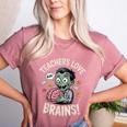 Teachers Love Brains Shirt Men Women Teacher Halloween Women's Heather T-Shirt Heather Mauve Teachers Love Brains Shirt Men Women Teacher Halloween Women's Heather T-Shirt Heather Mauve