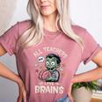 Teachers Love Brains Tee-Shirt Men Women Halloween Teacher Women's Heather T-Shirt Heather Mauve