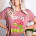 Teachers Love Brains Zombie Teacher Halloween Zombies Women's Heather T-Shirt Heather Mauve