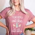 Teachers Are Like Unicorns They Make Magic Happen Women's Heather T-Shirt Heather Mauve Teachers Are Like Unicorns They Make Magic Happen Women's Heather T-Shirt Heather Mauve
