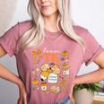 Team TK Crew Preppy Coquette Bow Pumpkin Fall TK Teacher Women's Heather T-Shirt Heather Mauve Team TK Crew Preppy Coquette Bow Pumpkin Fall TK Teacher Women's Heather T-Shirt Heather Mauve