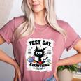 Test Day Stressed Cat Teacher Student Kids Testing Day Women's Heather T-Shirt Heather Mauve Test Day Stressed Cat Teacher Student Kids Testing Day Women's Heather T-Shirt Heather Mauve
