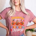 Thankful For My Kindergarten Turkeys Thanksgiving Teacher Women's Heather T-Shirt Heather Mauve Thankful For My Kindergarten Turkeys Thanksgiving Teacher Women's Heather T-Shirt Heather Mauve