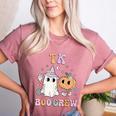 TK Boo Crew Retro Groovy Halloween Floral Ghost TK Teacher Men Women Kids Women's Heather T-Shirt Heather Mauve