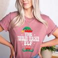 The Toddler Teacher Elf Christmas Matching Family Women's Heather T-Shirt Heather Mauve The Toddler Teacher Elf Christmas Matching Family Women's Heather T-Shirt Heather Mauve