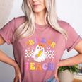Trick Or Teach Groovy Halloween Teachers Women's Heather T-Shirt Heather Mauve Trick Or Teach Groovy Halloween Teachers Women's Heather T-Shirt Heather Mauve