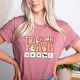 Trick Or Teach With Symbols Special Education Teacher Spooky Women's Heather T-Shirt Heather Mauve Trick Or Teach With Symbols Special Education Teacher Spooky Women's Heather T-Shirt Heather Mauve