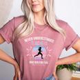 Never Underestimate Teachers Who Runs For Fun Women's Heather T-Shirt Heather Mauve Never Underestimate Teachers Who Runs For Fun Women's Heather T-Shirt Heather Mauve