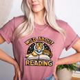 Wild About Reading Tiger For Teachers & Students Women's Heather T-Shirt Heather Mauve Wild About Reading Tiger For Teachers & Students Women's Heather T-Shirt Heather Mauve