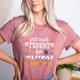 Will Trade Students For Candy Teacher Halloween Costume Tee Women's Heather T-Shirt Heather Mauve