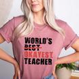 World's Best Okayest Teacher ACY025a For Men Women Women's Heather T-Shirt Heather Mauve World's Best Okayest Teacher ACY025a For Men Women Women's Heather T-Shirt Heather Mauve