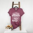 This Art Teacher Wears Red For Ed Men Women Women's Heather T-Shirt Heather Maroon