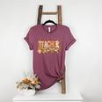 Autumn Pumpkin Thanksgiving Coffee Floral Teacher Fall Women's Heather T-Shirt Heather Maroon Autumn Pumpkin Thanksgiving Coffee Floral Teacher Fall Women's Heather T-Shirt Heather Maroon