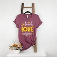 Back To School Teach Love And Inspire Teacher Sunflower Women's Heather T-Shirt Heather Maroon
