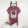 Bleached Teacher Para Life Paraprofessional Cute Messy Bun For Men Women Girls Kids Women's Heather T-Shirt Heather Maroon