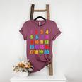 Counting 1-10 Learn To Count Number School Kids Teacher Women's Heather T-Shirt Heather Maroon