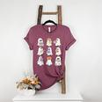 Cute Ghost Reading Books Teacher Halloween Reading Men Women Kids Women's Heather T-Shirt Heather Maroon