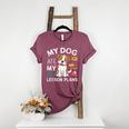 My Dog Ate My Lesson Plan Teacher Back To School Women's Heather T-Shirt Heather Maroon