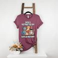 Easily Distracted By Cats & History Teacher Women Men Women's Heather T-Shirt Heather Maroon Easily Distracted By Cats & History Teacher Women Men Women's Heather T-Shirt Heather Maroon