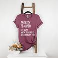English Teacher Because Math Teachers Need Heroes Too Women's Heather T-Shirt Heather Maroon English Teacher Because Math Teachers Need Heroes Too Women's Heather T-Shirt Heather Maroon