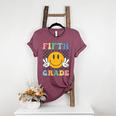 Fifth Grade Team Teachers Boys Girls Retro Smile 5th Grade Women's Heather T-Shirt Heather Maroon