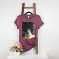 Ghost Library Halloween Book Reading Books Lover Teacher Women's Heather T-Shirt Heather Maroon