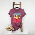 Grade 1 Super Squad Superhero Teacher Team Women's Heather T-Shirt Heather Maroon Grade 1 Super Squad Superhero Teacher Team Women's Heather T-Shirt Heather Maroon